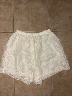 Vintage GOLD LABEL Victoria's Secret White Lace Sleep Shorts